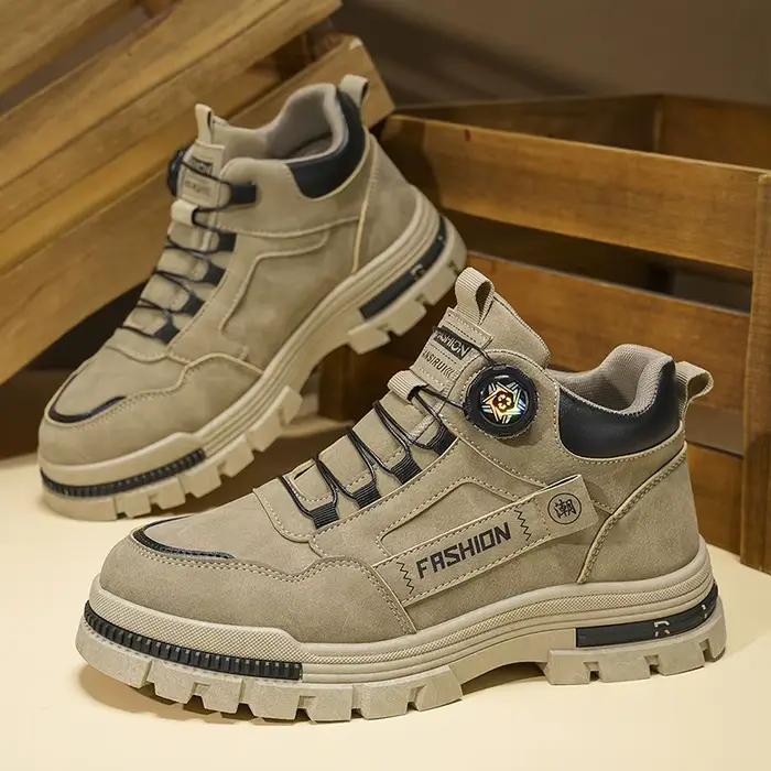 Bottes de randonnée mi-coupées pour hommes, nouveau style 2025 |   Confort et mode polyvalents Semelle épaisse |   Chaussures de sport décontractées pour randonnée en plein air et quotidien