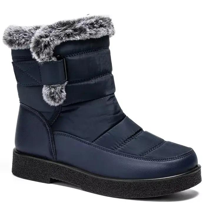 Bottes d'hiver en fourrure pour femmes, chaussures de neige imperméables à talons bas, nouvelle collection 2024