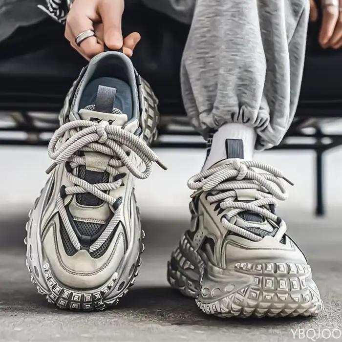 Printemps nouvelle semelle épaisse hauteur augmentant décontracté confortable chaussures pour hommes Niche tendance polyvalent maille à la mode chaussures pour hommes 2026