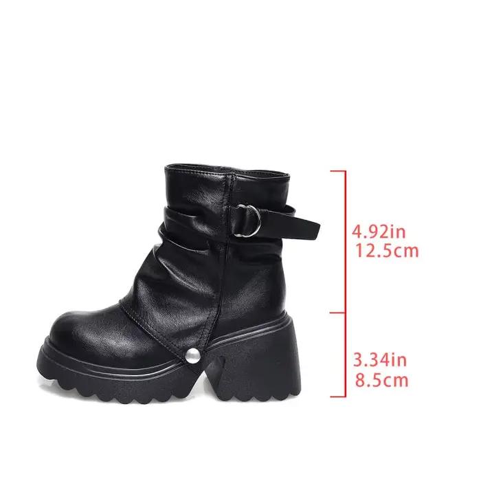 Bottines gothiques noires à plateforme épaisse pour femme