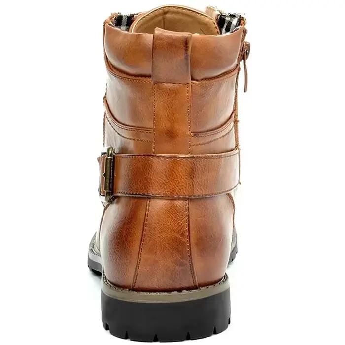 Bottes militaires homme en cuir véritable LEDP avec fermeture éclair double et semelle en caoutchouc pour l'automne et les occasions spéciales
