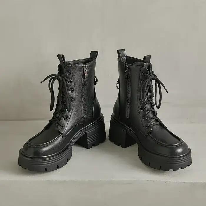 Bottines à talons hauts épais pour femmes