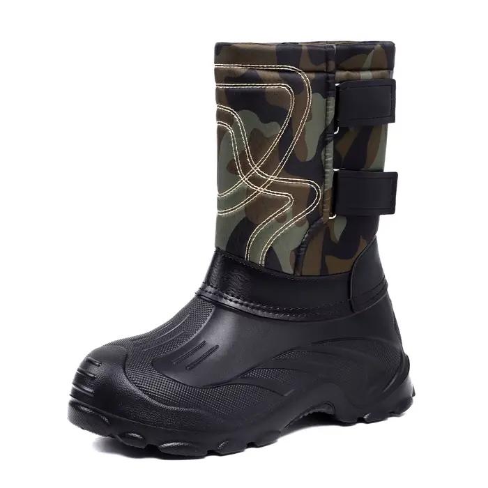 Bottes de neige montantes en coton épais doublées de polaire pour hommes