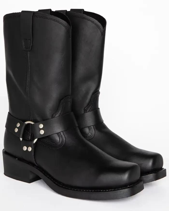 Bottes de cowboy rétro faites à la main pour homme, style vintage, mi-mollet, talon moyen, semelle en caoutchouc, intérieur en PVC et EVA, idéal pour l'équitation et les occasions spéciales