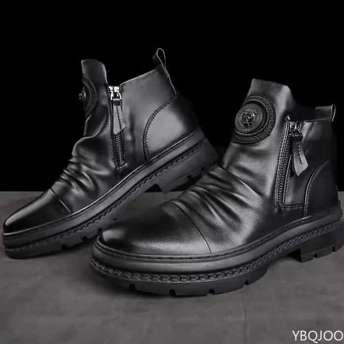 Nouvelles Bottes Montantes de Luxe Minimalistes pour Hommes – Tendance