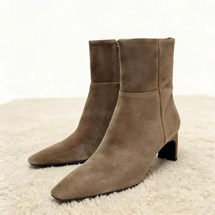 Bottines Sexy en Faux daim à bout pointu pour femme