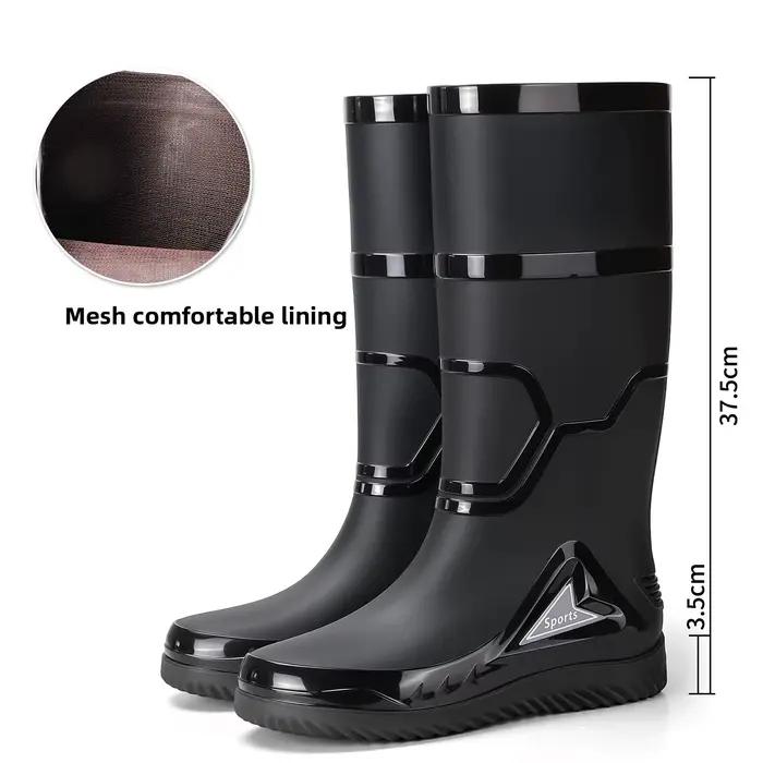 Bottes de pluie pour hommes, confortables, à semelle souple, faciles à plier et à ranger, bottes imperméables.