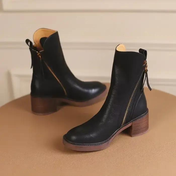 StephanBoots-Bottes en cuir à plateforme pour femmes