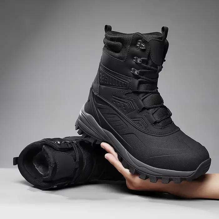 Bottes de neige montantes pour hommes, doublure polaire, chaussures de travail résistantes au froid, bottes élégantes à lacets pour les hommes, occasions hivernales spéciales