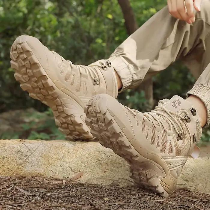 Hommes bottes 2024 nouvelle plate-forme bottes en plein air imperméable espadrilles décontractées travail hommes bottines randonnée chaussures de sécurité hommes athlétiques