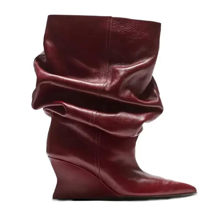 2026 femmes talon compensé 7.5 cm talons hauts mi-mollet Cool bottes
