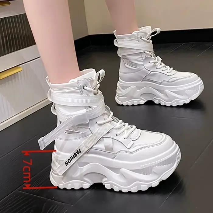Bottines confortables à plateforme épaisse Y2K pour femme