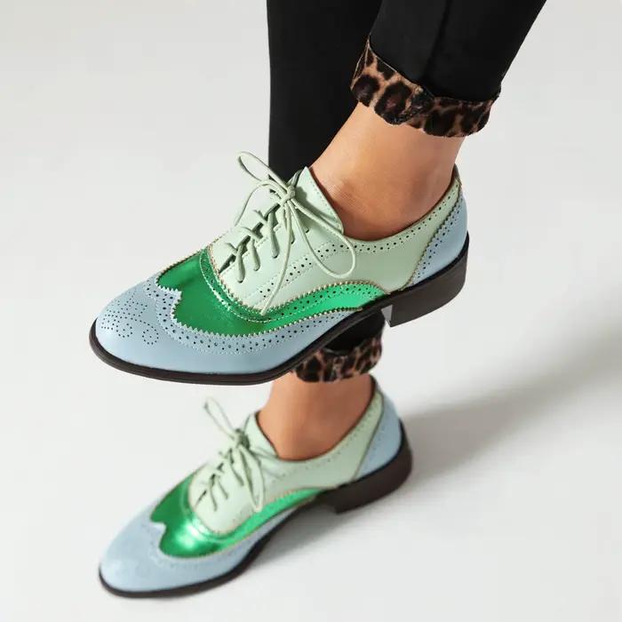 EAGSITY femmes oxford chaussures bout pointu richelieu