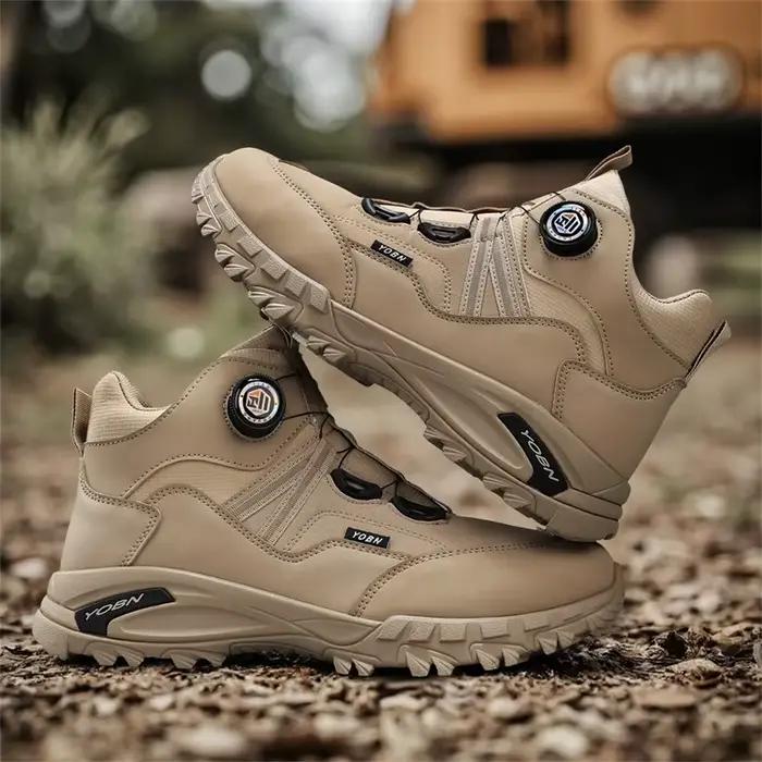 Bottines en cuir pour motards homme coupe-vent hauteur cheville caoutchouc semelle élégantes pour travail et loisirs