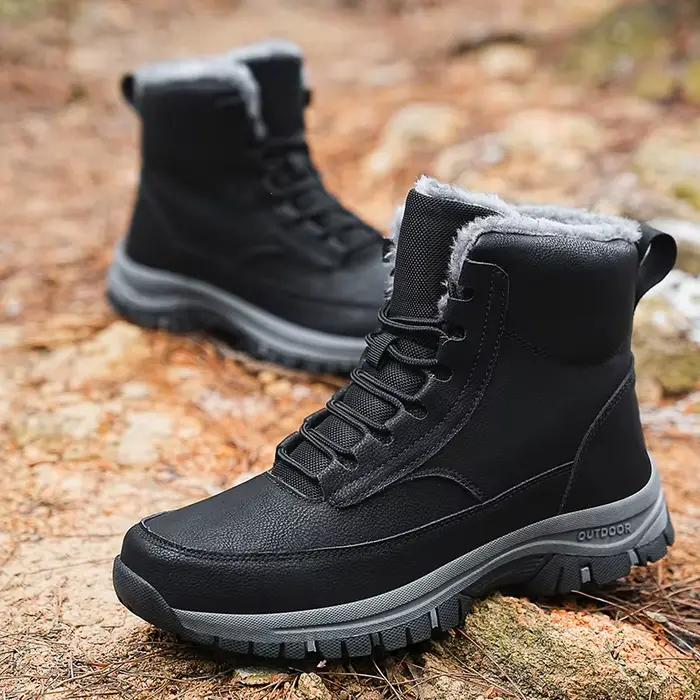 Nouveaux hommes bottes de neige d'hiver pour baskets en cuir imperméables bottes pour hommes Super chaudes en plein air bottes de randonnée pour hommes chaussures de travail taille 39-48