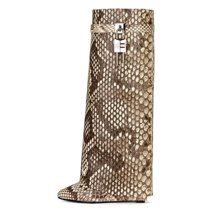 2025 automne hiver serrure bottes femmes concepteur genou