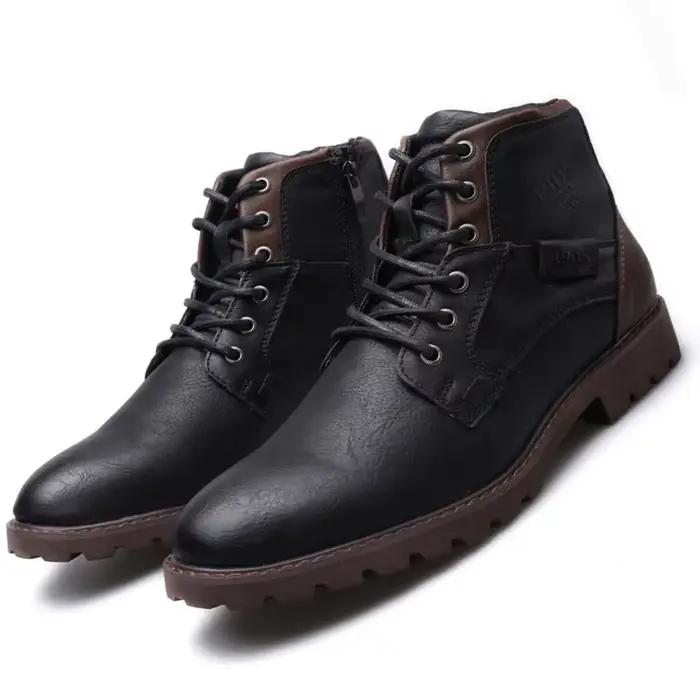 Vintage hommes bottes 2025 nouveau automne hiver chaussures de haute qualité