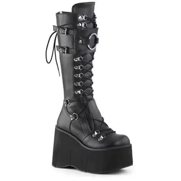 Punk gothique plate-forme bottes pour femmes Cosplay compensées mi-mollet femmes bottes concepteur fond épais décontracté genou haute botte Botas Mujer