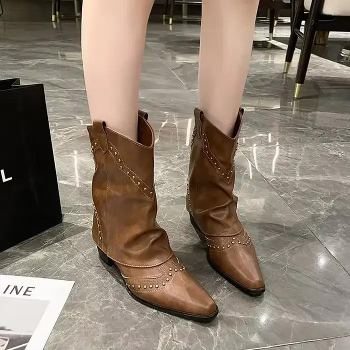 Bottes de cowboy western rétro pour femmes