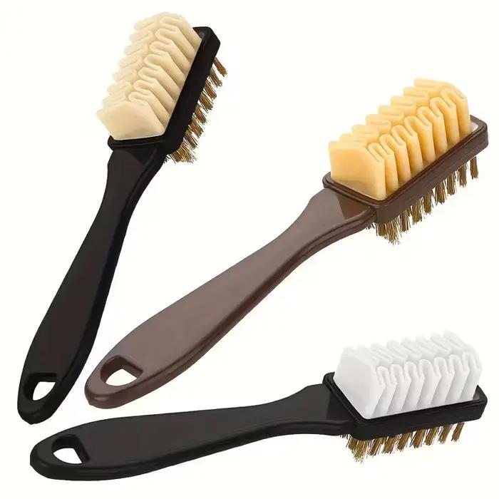 Brosse 2-en-1 pour daim et chaussures avec gomme | pour les bottes