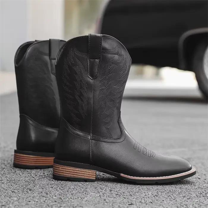 Bottes de cowboy occidentales rétro classiques pour hommes