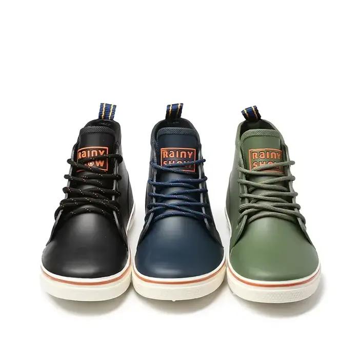 Bottes de pluie en caoutchouc pour homme style décontracté printemps automne confortables à enfiler pour la pêche randonnée et autres activités extérieures