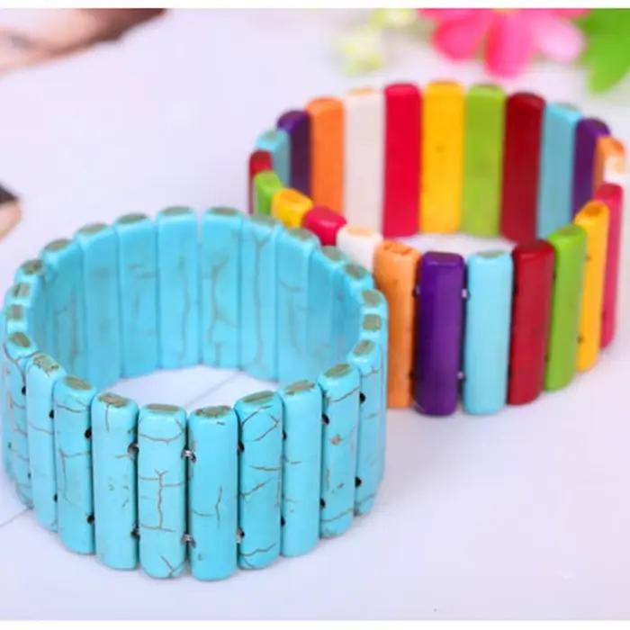 Bracelets en pierre Turquoise pour femmes, nouvelle mode, élastiques faits à la main, bijoux bibelots de saint-valentin, cadeau de fête