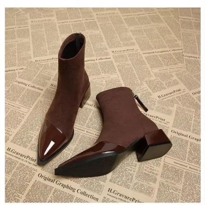 Bottines pointues rétro pour femmes
