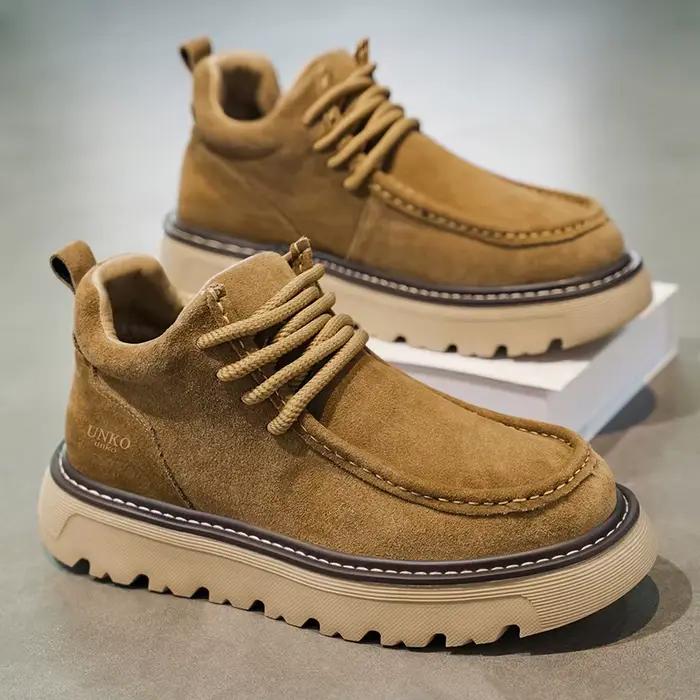 Bottes montantes décontractées pour homme, couleur unie marron, antidérapantes, légères, pour l'extérieur, toutes saisons, collection automne 2026, vente chaude