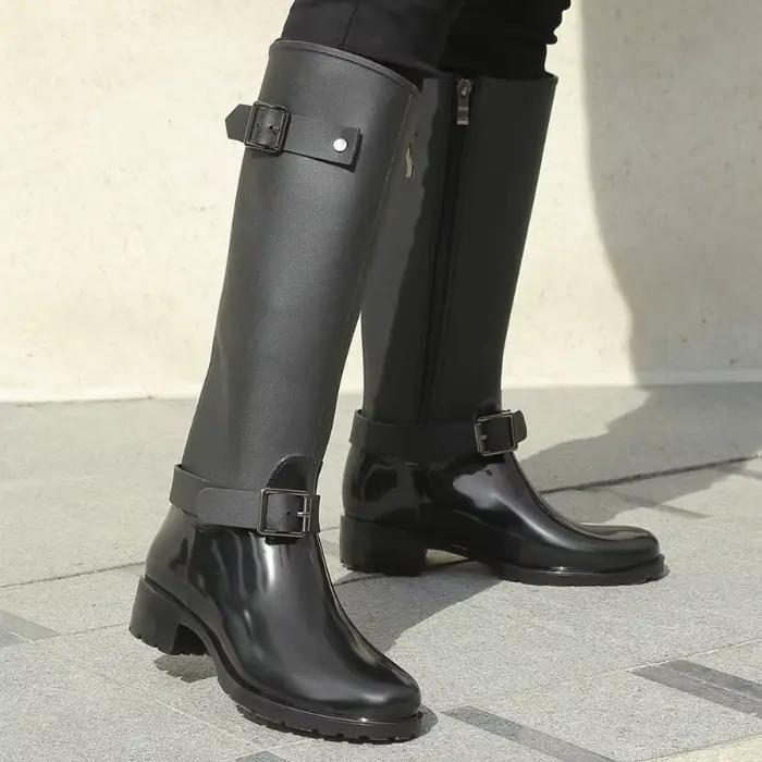 Bottes hautes à fermeture éclair pour femmes