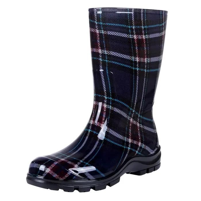 Bebealy mode bottes de pluie pour femmes été jardin chaussures de pluie classique doux travail anti-dérapant bottes imperméables maison femmes bottes