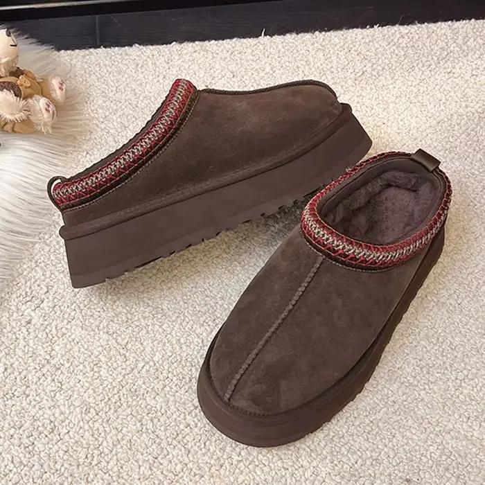 Hiver chaussons pour femmes chaussures plates plate-forme Singback Mules