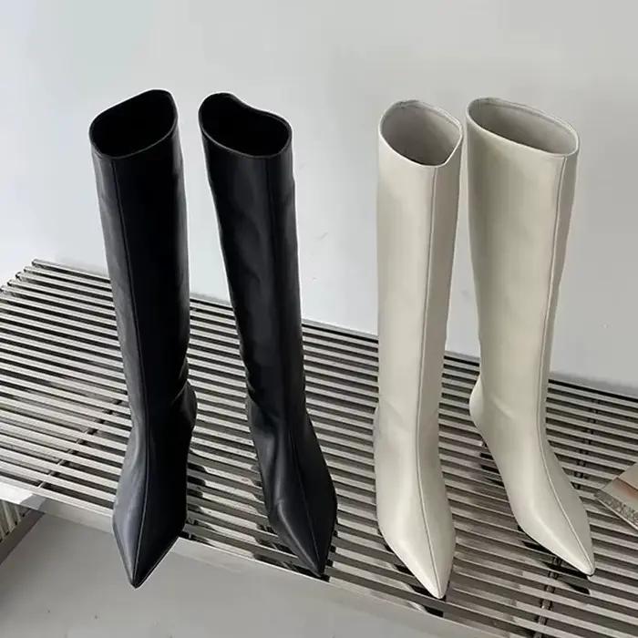 Eilyken – bottes à bout pointu pour femme, confortables, à talons bas, de haute qualité, à enfiler, pour banquet, chaussures de cérémonie, printemps-automne