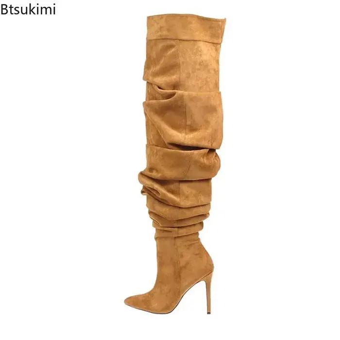Bottes hautes en jean sexy à talon fin pour femme 2026 – Style western