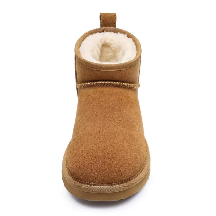 Mini bottes en daim véritable pour femmes