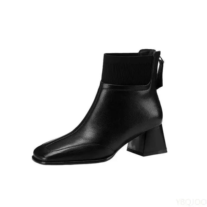 Rétro polyvalent bottes courtes femmes printemps automne élégant simple