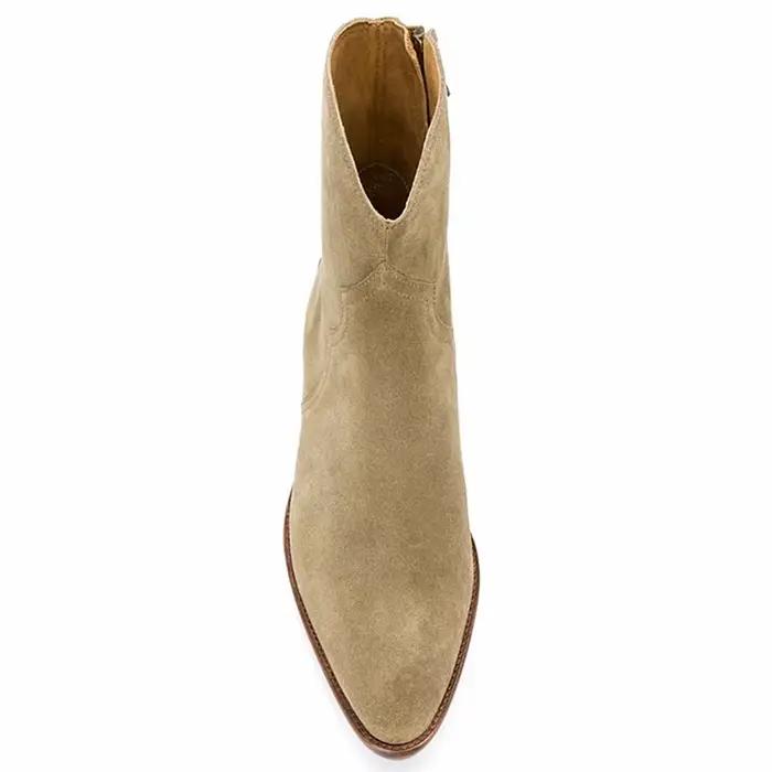 Yomior-Bottes pointues britanniques en cuir véritable pour hommes