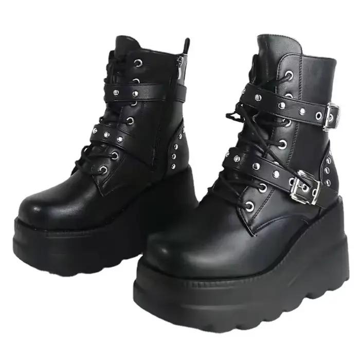 Bottines en cuir Pu pour femmes