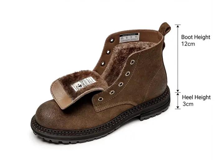 Maden Bottes vintage en daim fendu pour homme Bottes de travail montantes marron à lacets Ankle du désert Bottes à semelle robuste Chaussures d'extérieur d'hiver et d'automne