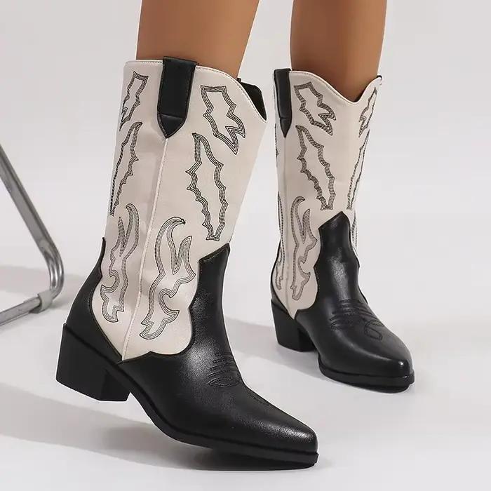 Bottes de Cowboy occidentales brodées pour femmes