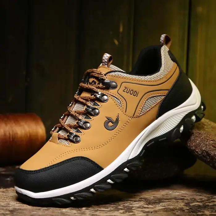 Chaussures de randonnée imperméables en cuir Pu pour hommes, baskets tactiques d'extérieur résistantes à l'usure pour trekking, marche et chasse