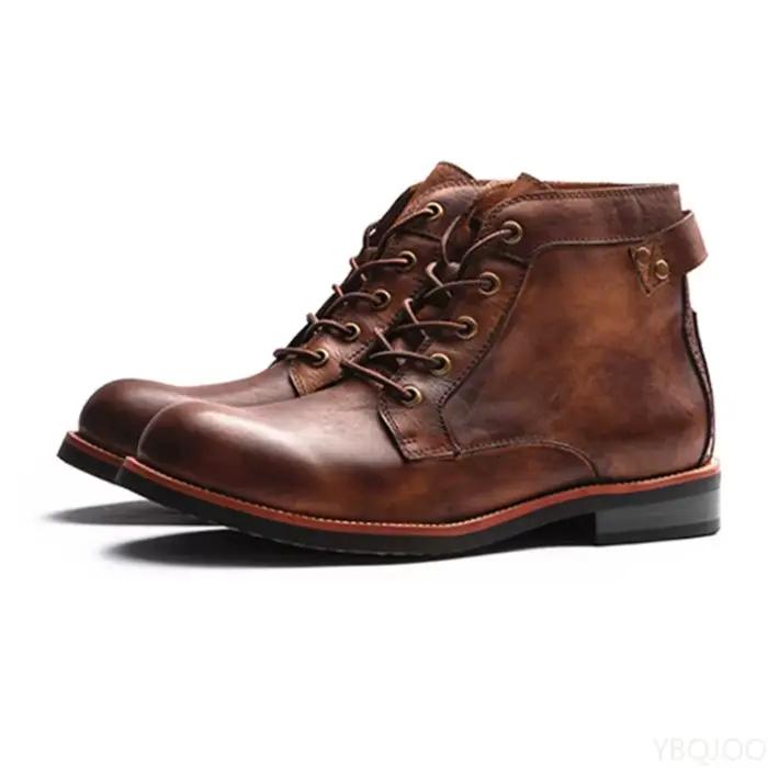 Nouveaux hommes à la mode vêtements de travail bottes rétro