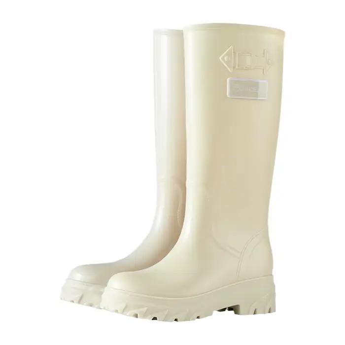 Bottes de pluie montantes pour femmes, doublées polaire, imperméables, antidérapantes, style coréen, pour activités extérieures et pêche par temps de pluie