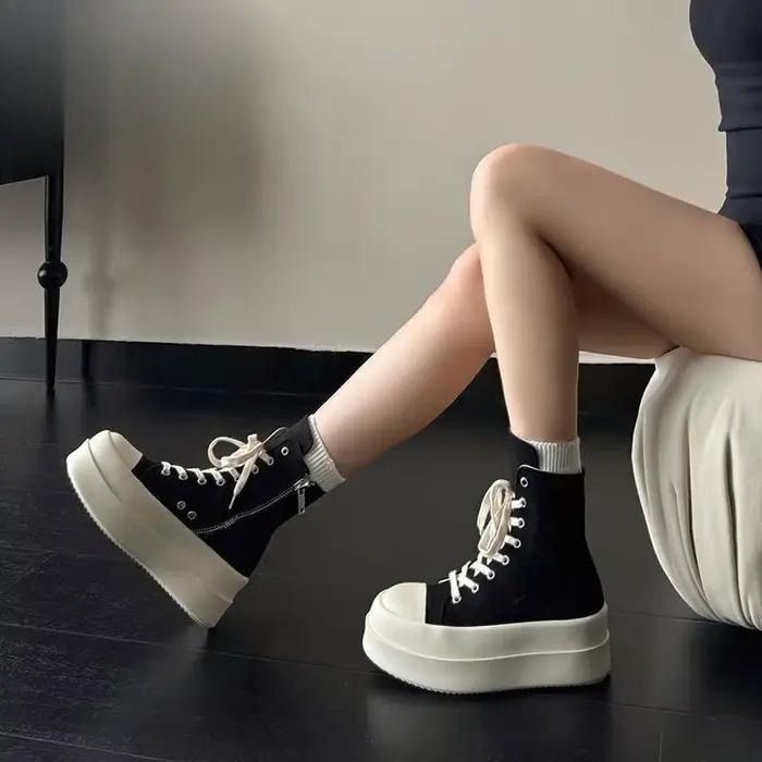 Chaussures pour femmes bottines à la mode rétro haut de gamme