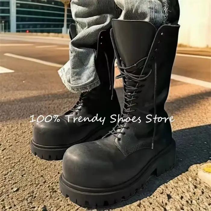 Bottes de moto antidérapantes à grosse tête pour hommes