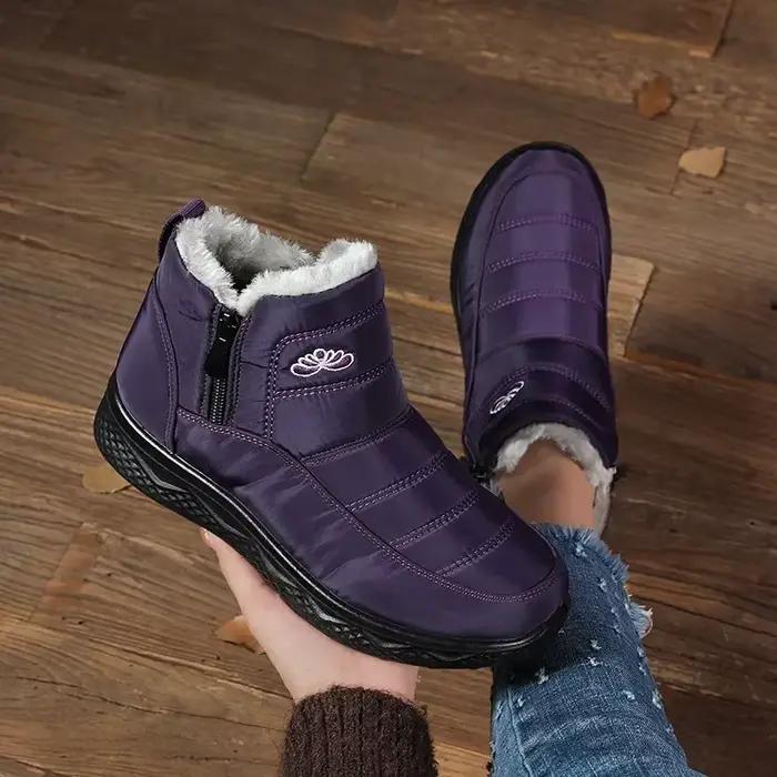 Chaussures en coton pour femmes en hiver 2025, bottes de neige épaisses et chaudes, grande taille pour femmes, bottes courtes pour hommes, bottes de pêche pour la chaleur