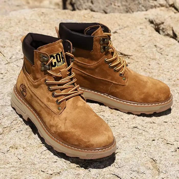 Bottes à plateforme en velours pour hommes