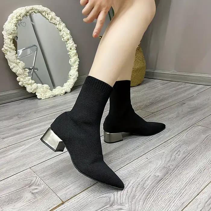Bottines tricotées pour femmes