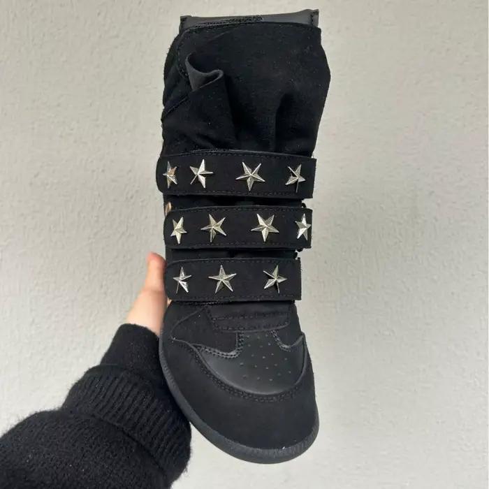 Bottes de Luxe en Cuir Véritable pour Femmes, Style de Rue Élégant à Imprimé Léopard, Pour Printemps/Automne Occasions Spéciales