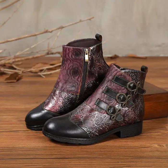 Socofy Raffan-Bottes plates courtes pour femmes